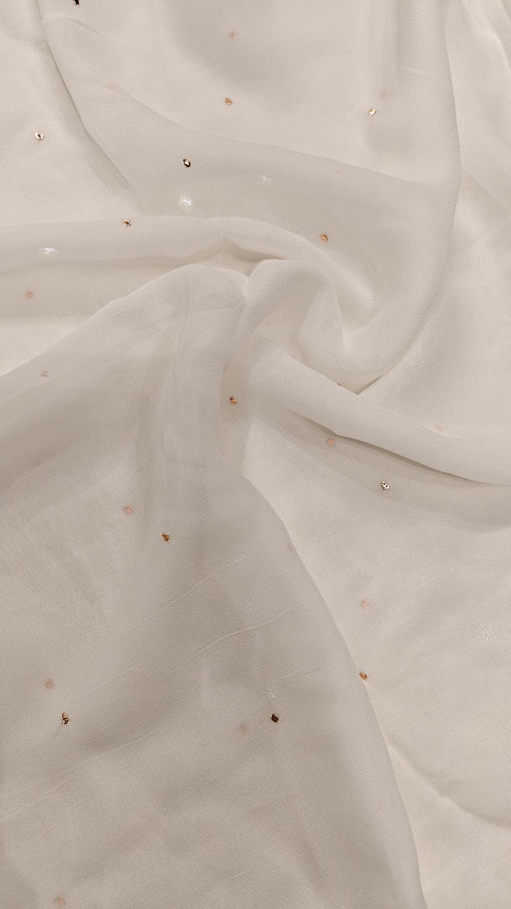 White Georgette — 0.85 m Cut Piece (#2009)