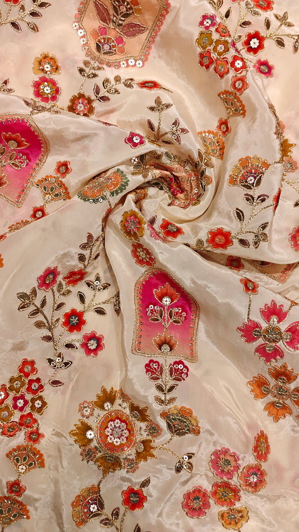 Embroidered Crepe — 0.75 m Cut Piece (#2096)