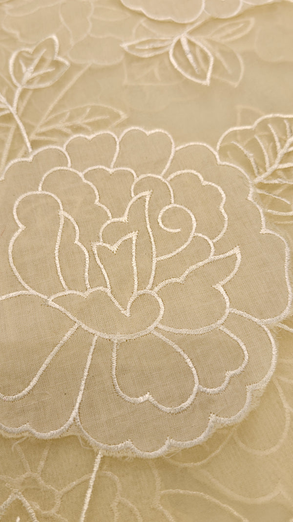 Appliquéd Pure Organza — 0.60 m Cut Piece (#1951)
