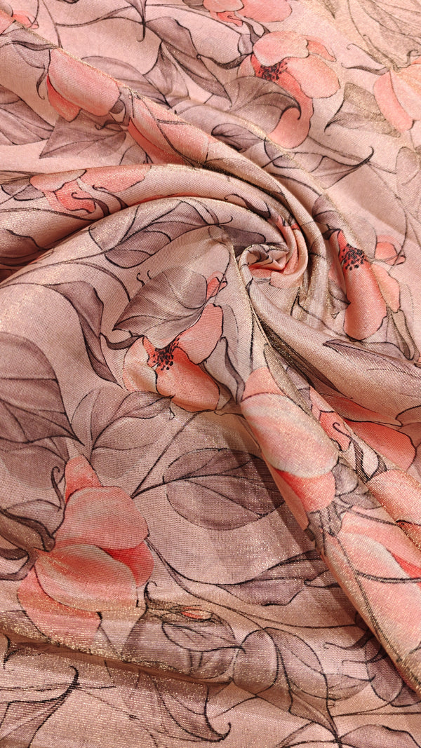 Dusty Rose Printed Tissue — 1.50 m Cut Piece (#1987)