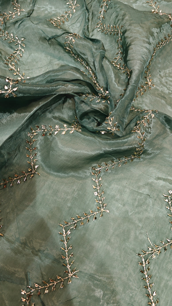 Green Silk Organza — 0.70 m Cut Piece (#2002)
