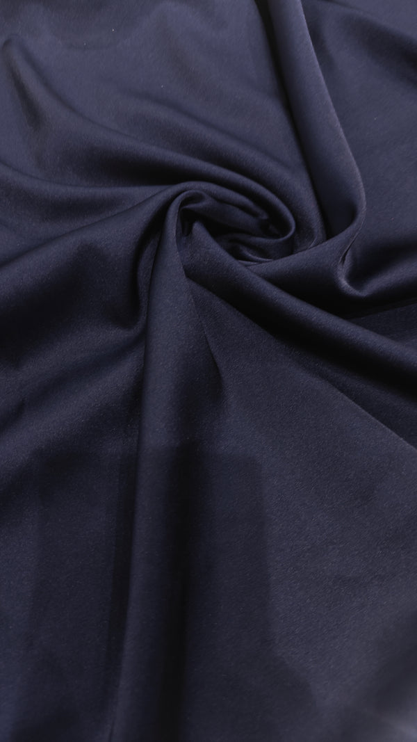 Navy Blue Silk Satin — 1.95 m Cut Piece (#2006)