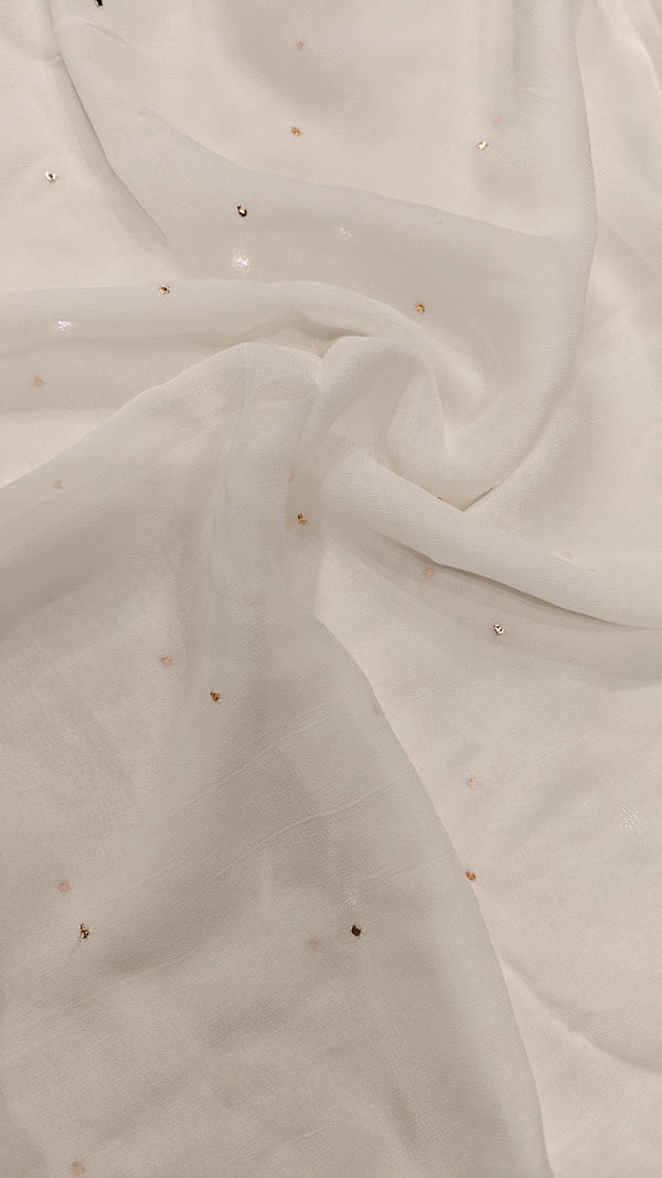 White Georgette — 0.85 m Cut Piece (#2009)