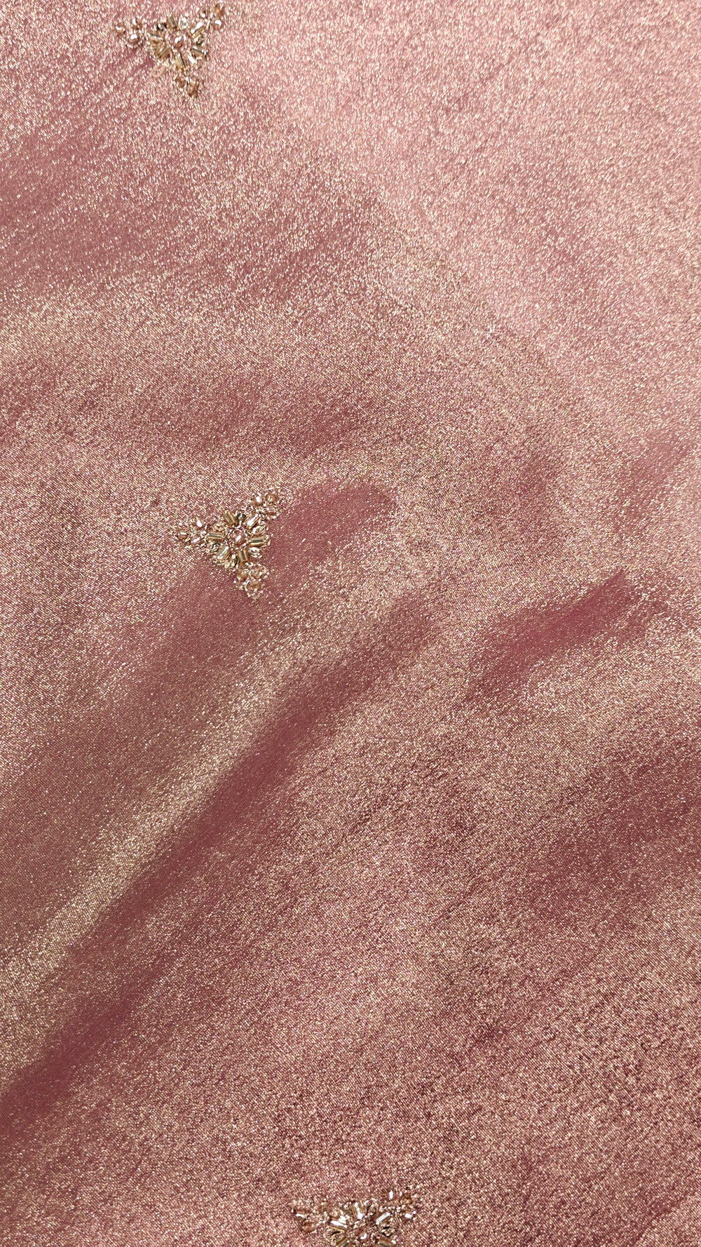 Pink Embroidered Tissue — 0.60 m Cut Piece (#2052)