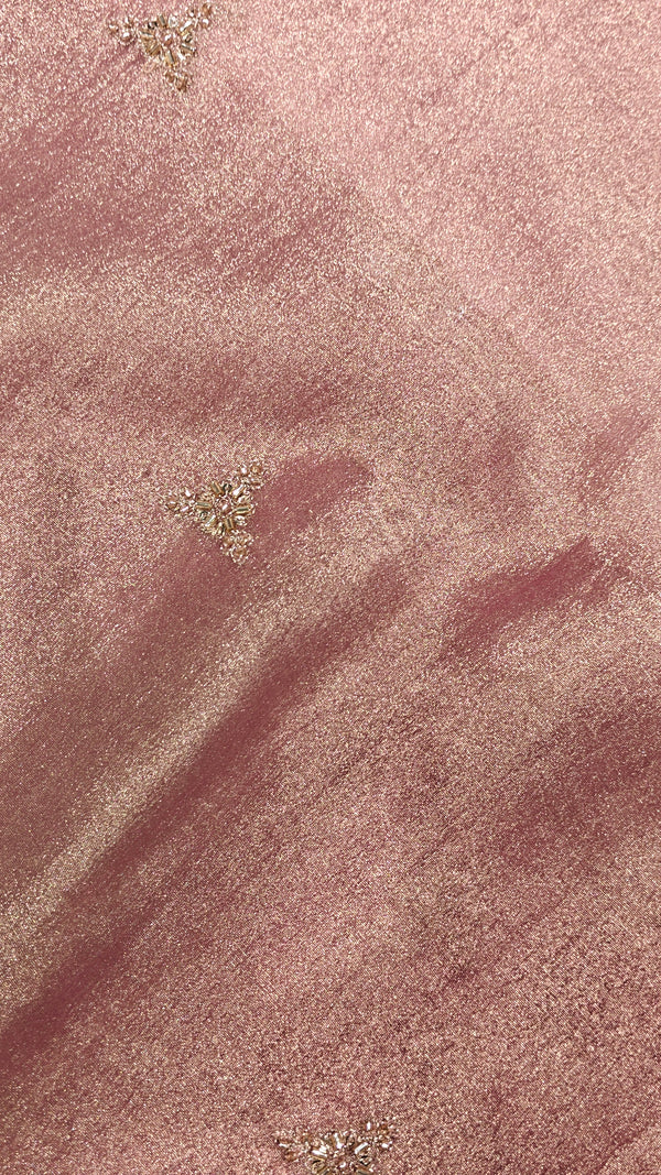 Pink Embroidered Tissue — 0.60 m Cut Piece (#2052)