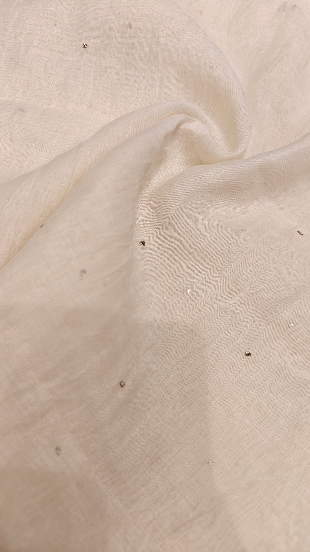 White Mul Chanderi — 0.90 m Cut Piece (#2056)