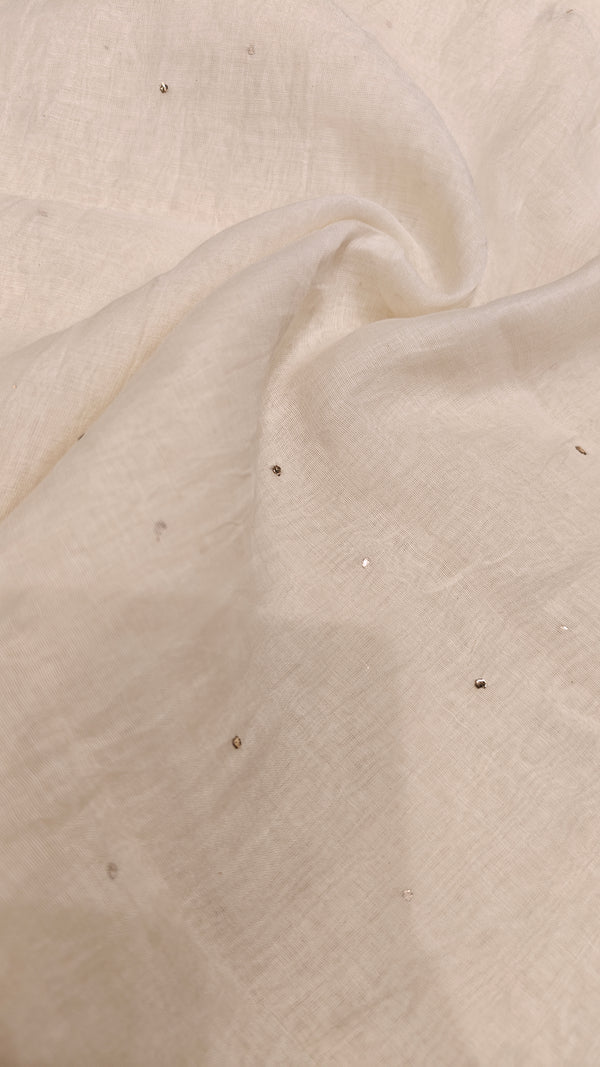 White Mul Chanderi — 0.90 m Cut Piece (#2056)