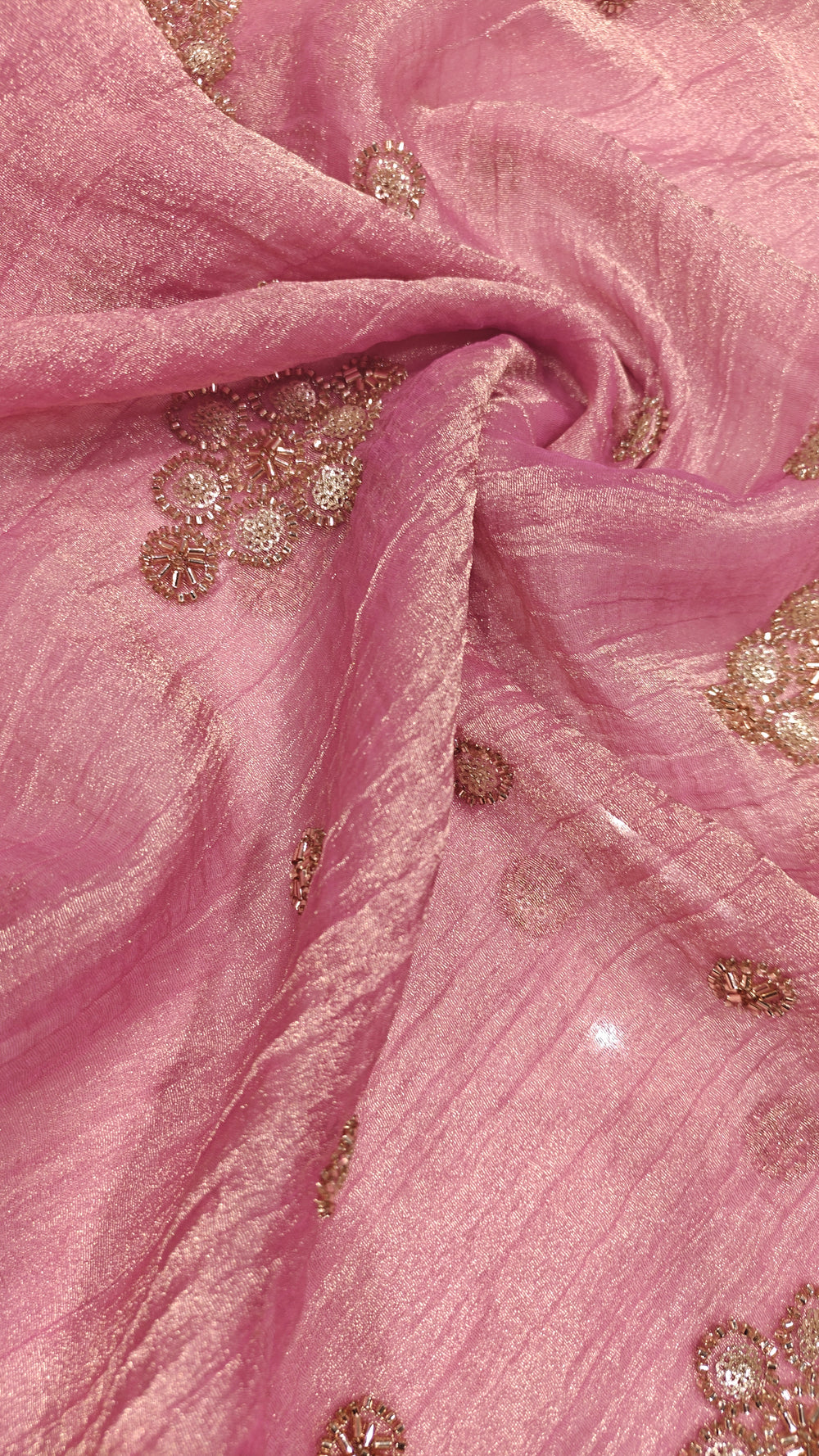 Pink Embroidered Tissue — 1.20 m Cut Piece (#2059)