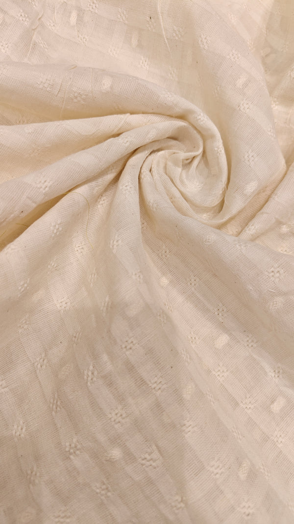 White Embroidered Cotton — 1.50 m Cut Piece (#2057)