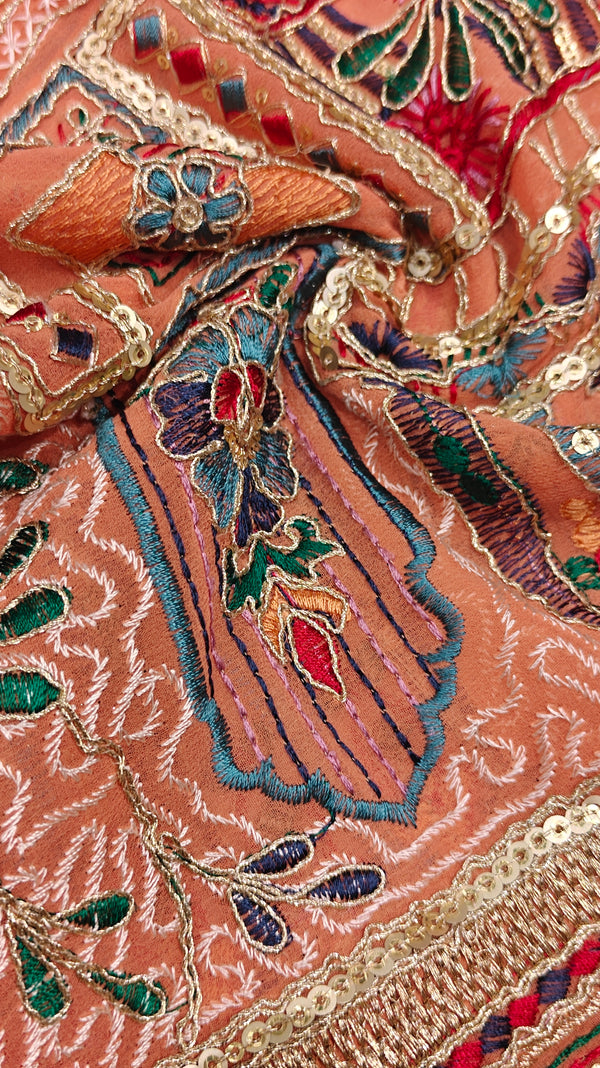 Embroidered Georgette — 0.75 m Cut Piece (#2062)
