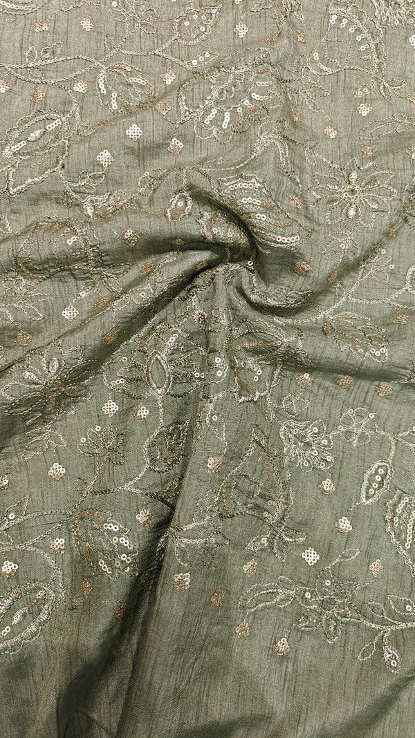 Green Mulberry Tussar — 0.50 m Cut Piece (#2098)